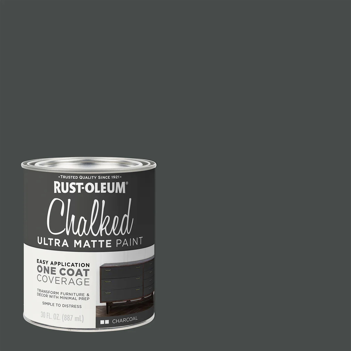 Rust-Oleum Chalked Paint - 887ml - Charcoal - Ultra Matt Finish - Image 2
