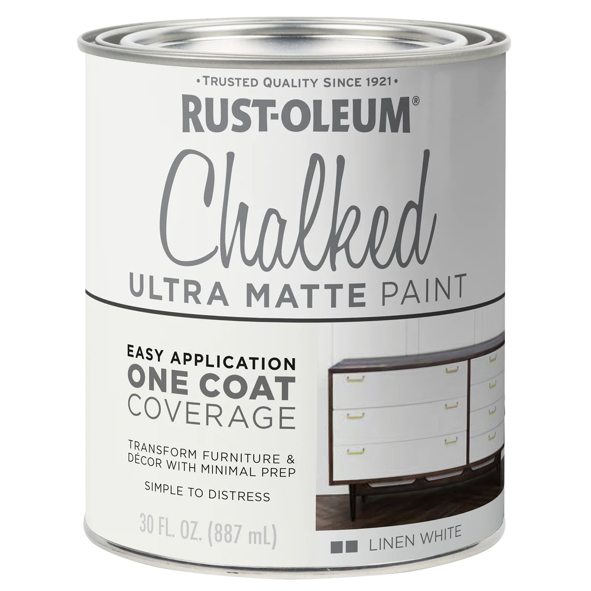 Rust Oleum Chalked Paint 887ml - Linen White - Ultra Matt Finish