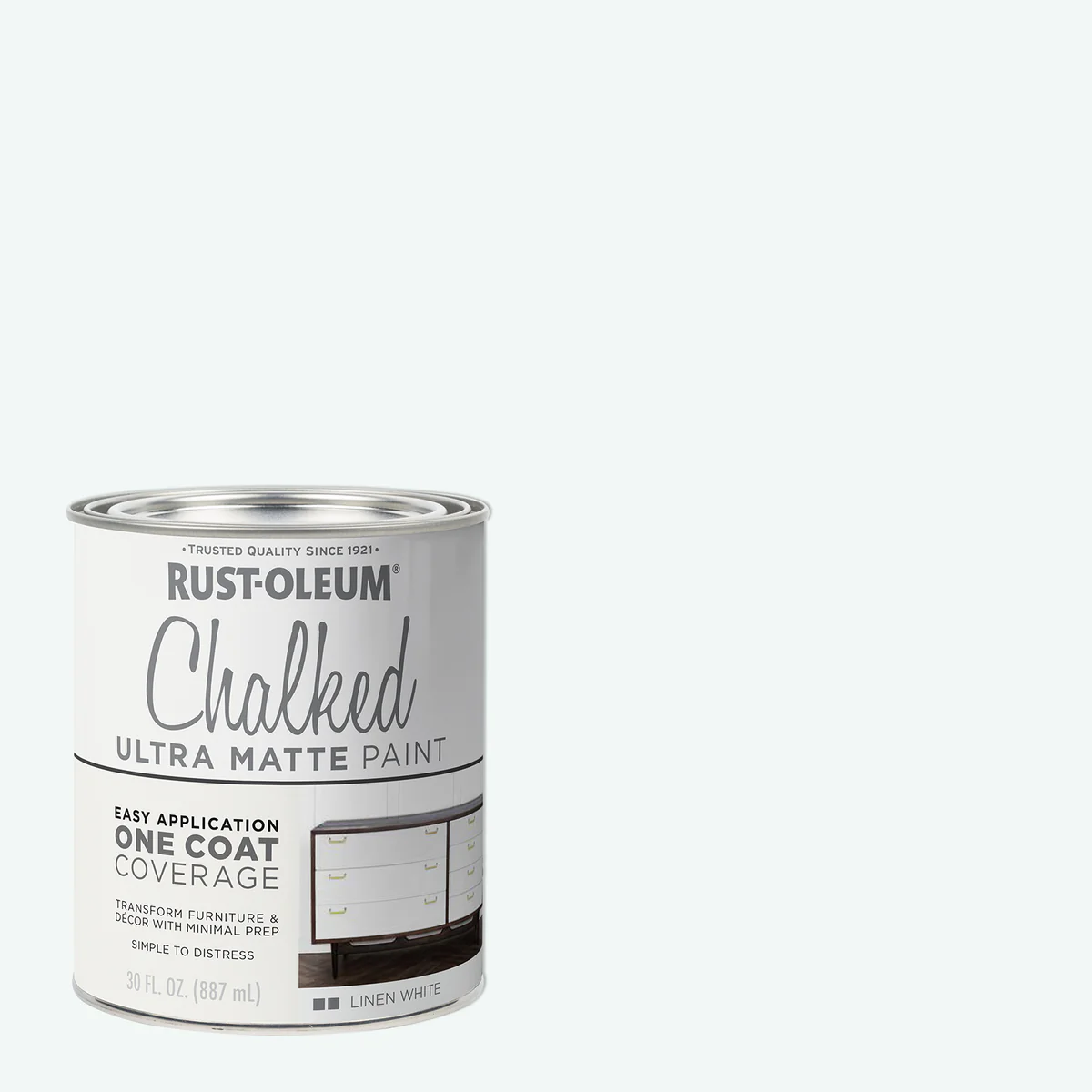 Rust Oleum Chalked Paint 887ml - Linen White - Ultra Matt Finish - Image 2