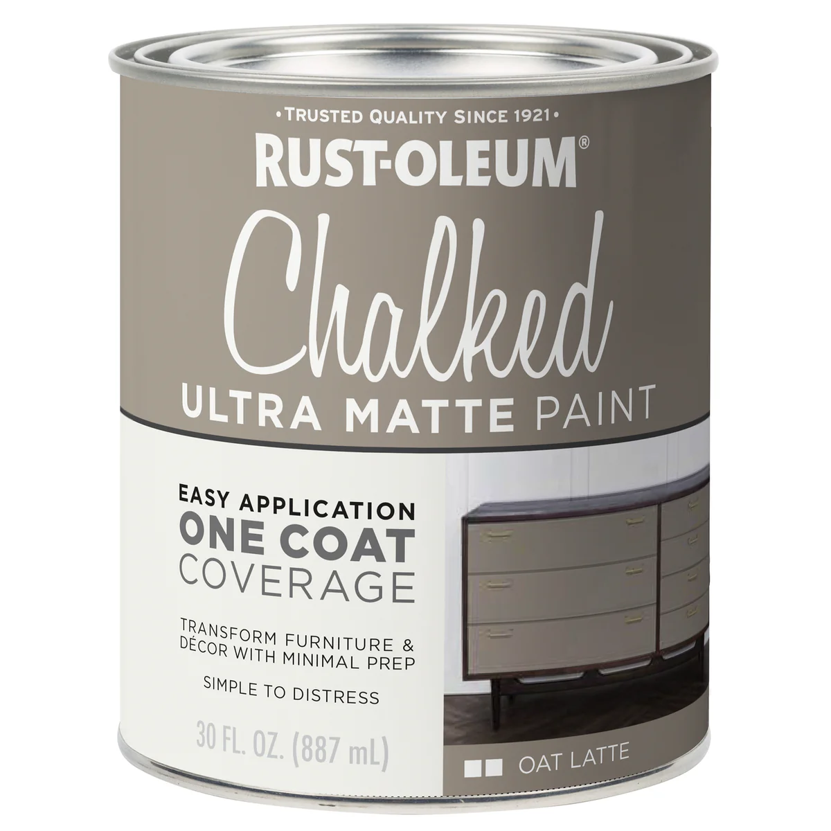 Rust Oleum Oat Latte Ultra Matte Chalked Paint 887ml - Smooth Finish - Easy Coverage