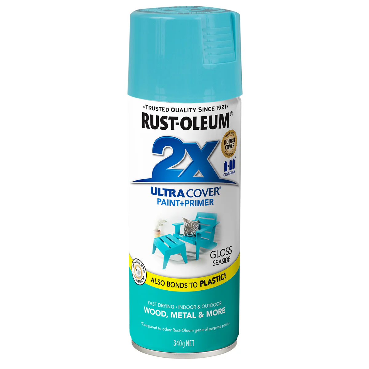 Rust-Oleum Ultra Cover Spray Paint - 340g - Gloss - Seaside Finish