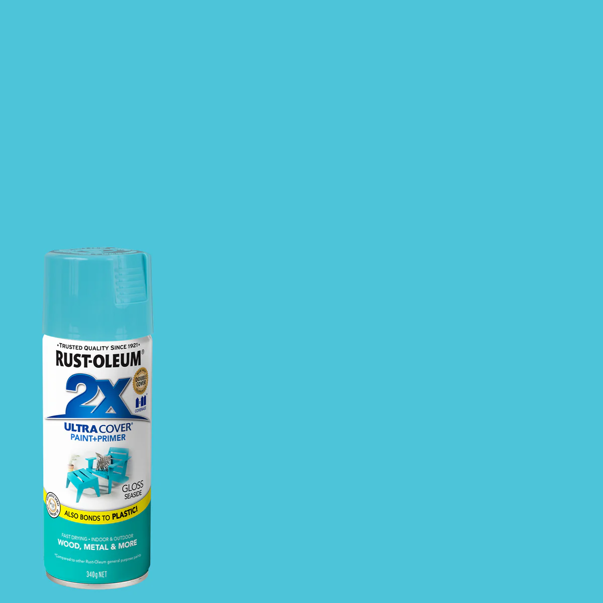 Rust-Oleum Ultra Cover Spray Paint - 340g - Gloss - Seaside Finish - Image 2