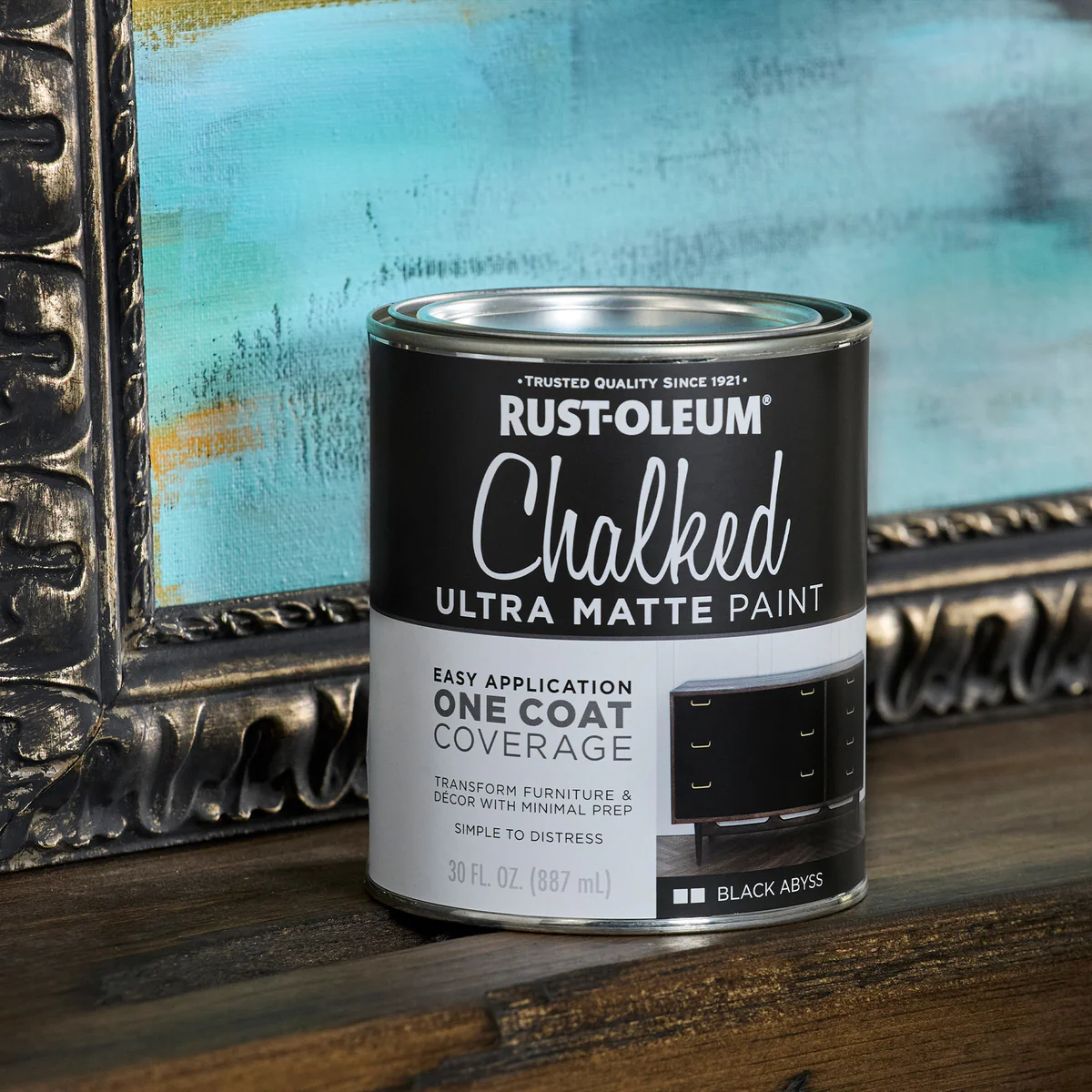 Rust Oleum Ultra Matte Chalked Paint 887ml - Black Abyss - Easy One-Coat Coverage - Image 4