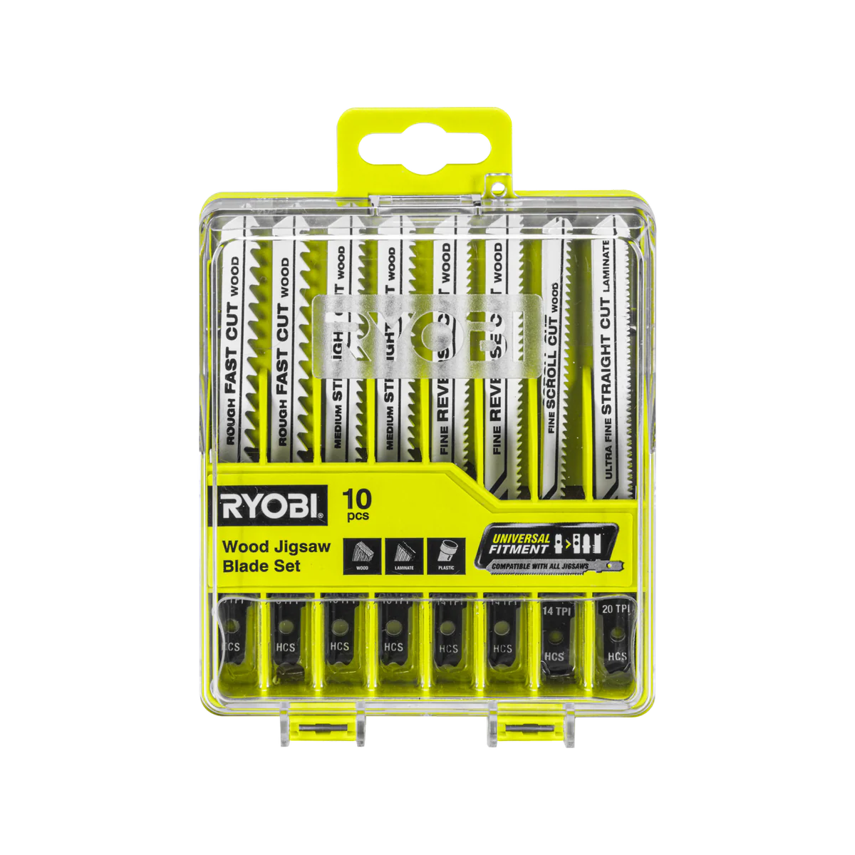 Ryobi 10 Piece Wood Jigsaw Blade Set - 100mm x 22mm - Precision Cutting - Image 2