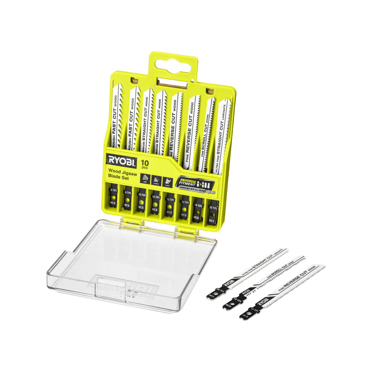Ryobi 10 Piece Wood Jigsaw Blade Set - 100mm x 22mm - Precision Cutting - Image 4