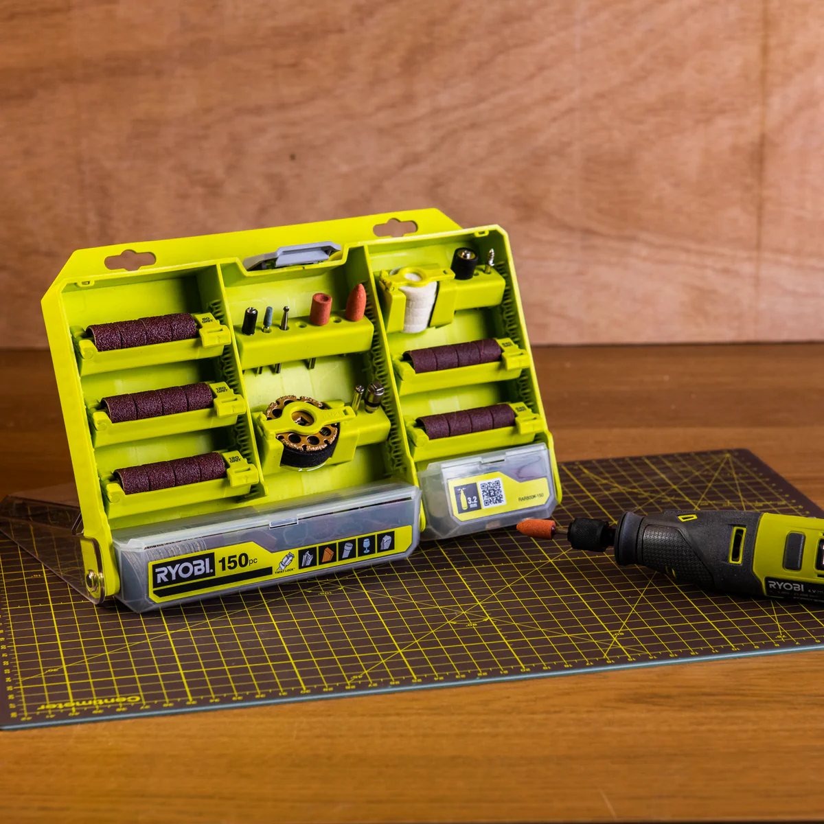 Ryobi 150 Piece Twist Lock Rotary Tool Accessory Set - 55mm x 1mm x 101mm - Versatile for Cutting, Sanding, Polishing - Image 3