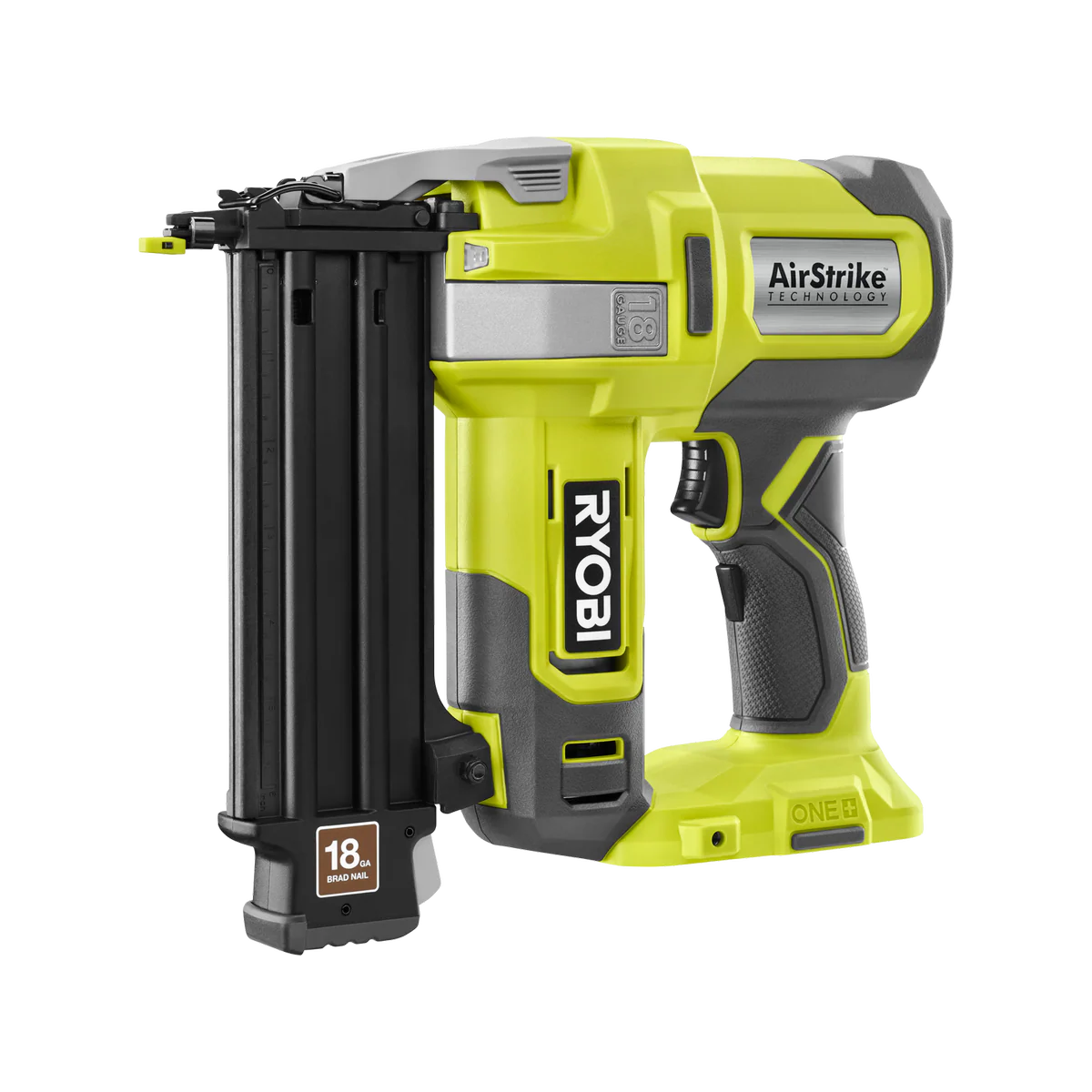 Ryobi 18V ONE+ 18GA Brad Nailer Tool Only - 105 Capacity - Airstrike Technology