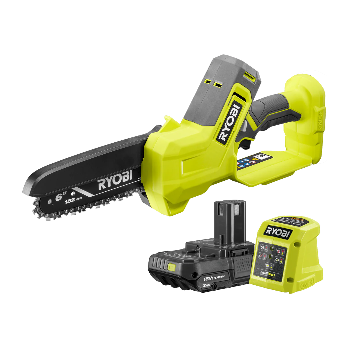 Ryobi 18V ONE+ 6” Pruning Saw Kit - 152mm - 2.0Ah Battery & Charger