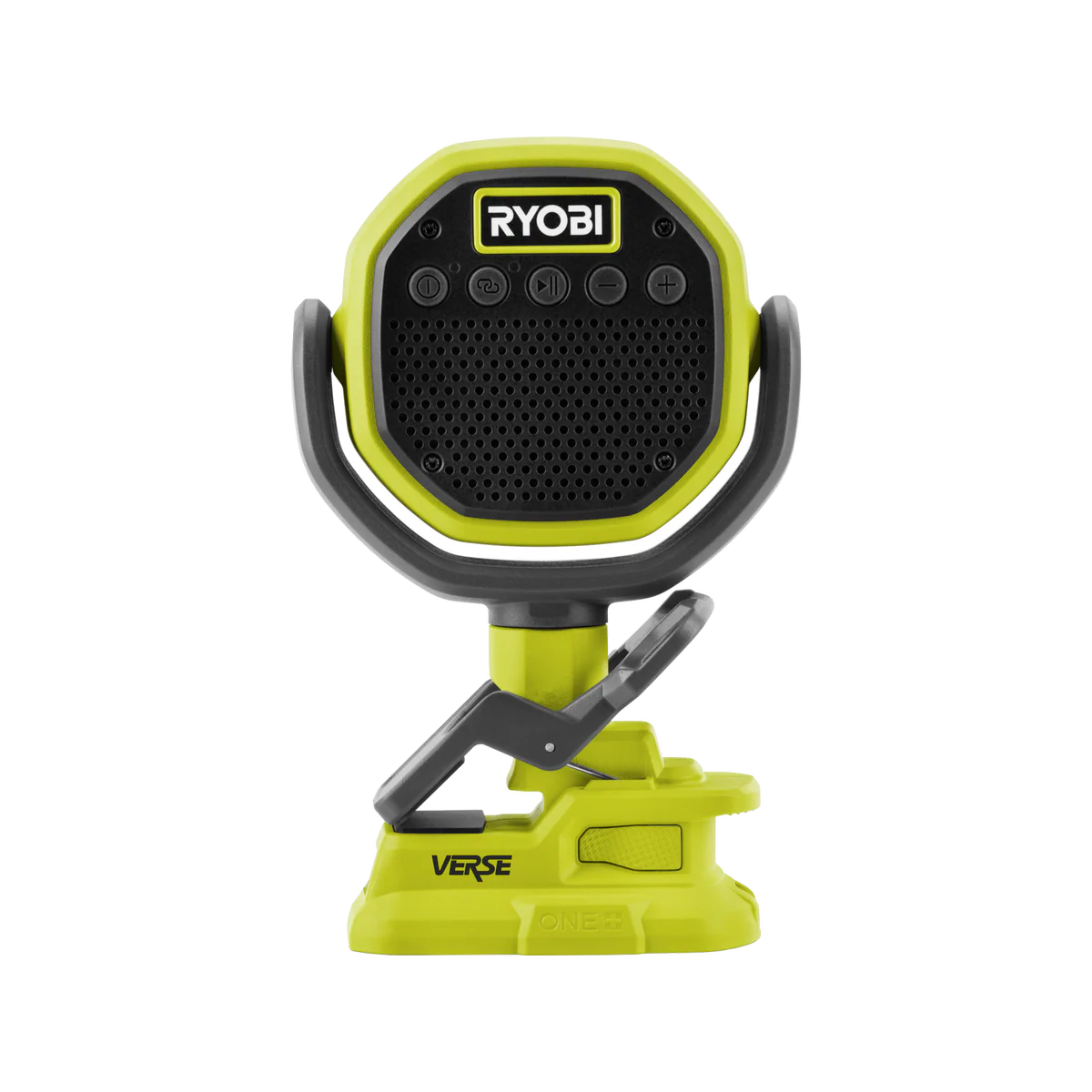 Ryobi 18V ONE+ Clamp Speaker - Portable Bluetooth - 8W - 33 Hours Runtime