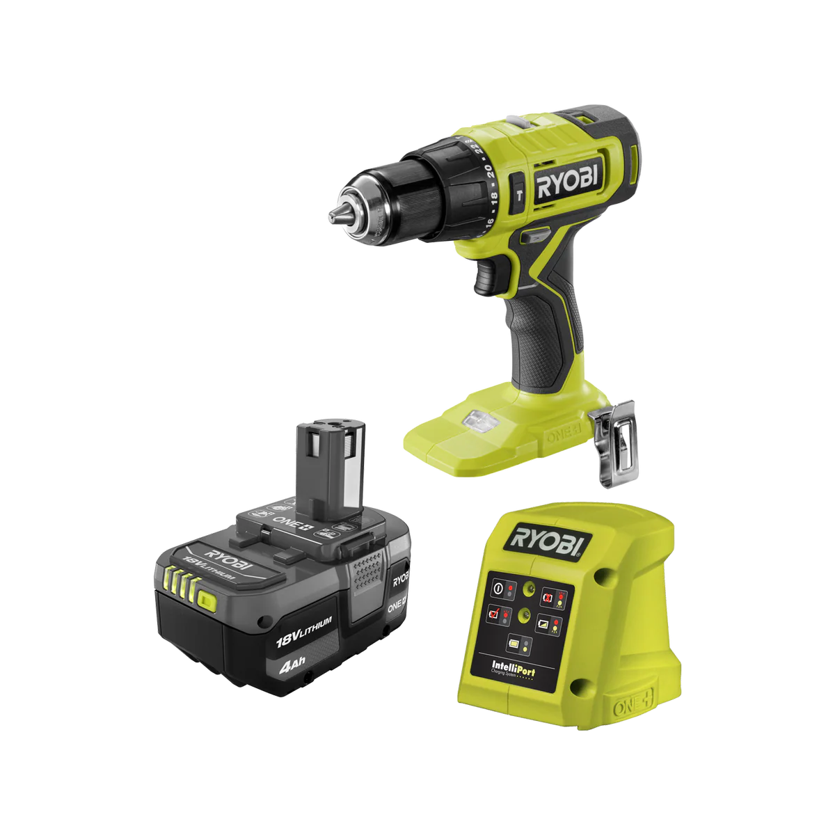 Ryobi 18V ONE+ Hammer Drill All Rounder Kit - 4.0Ah Battery - 13mm Chuck - LED Light