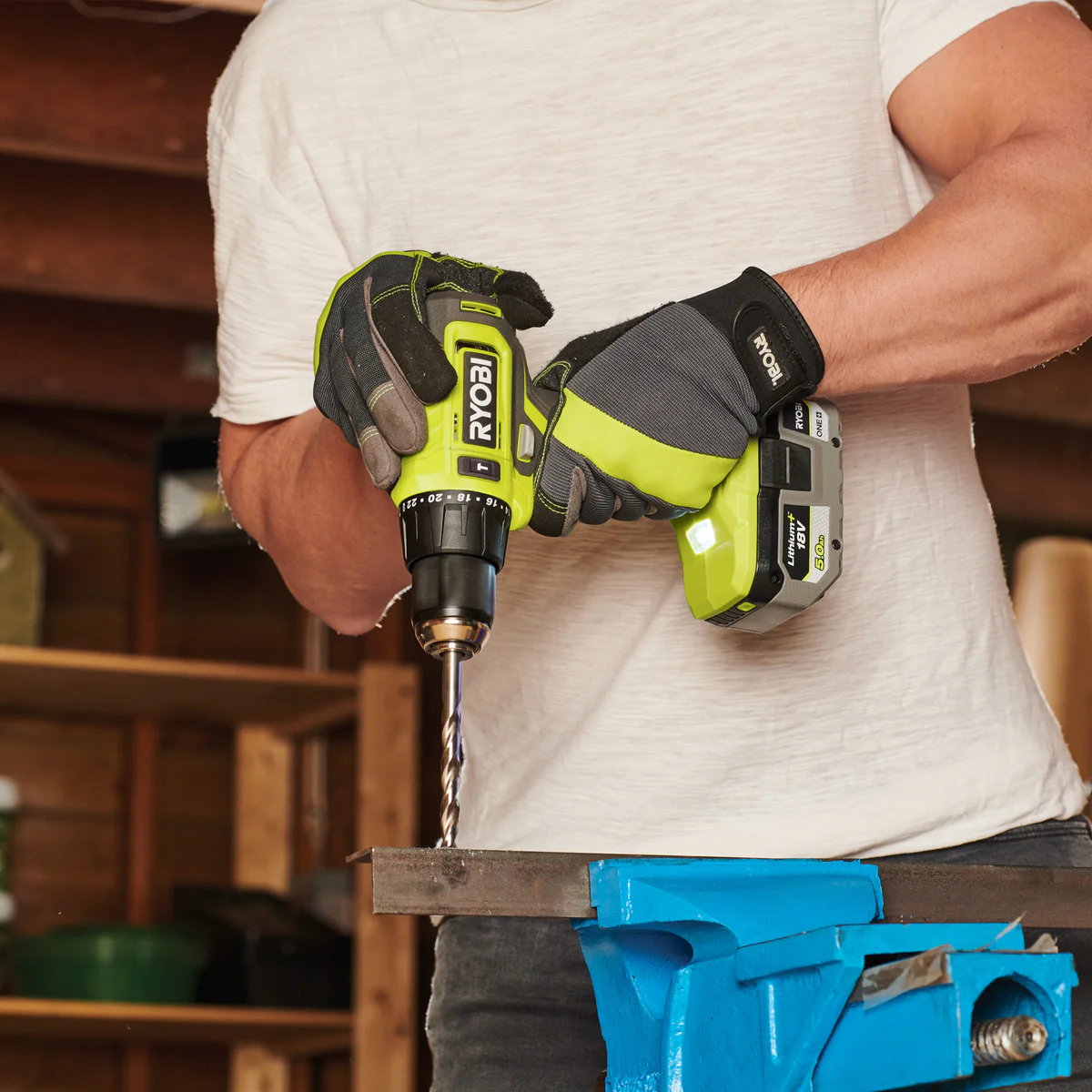 Ryobi 18V ONE+ Hammer Drill All Rounder Kit - 4.0Ah Battery - 13mm Chuck - LED Light - Image 3