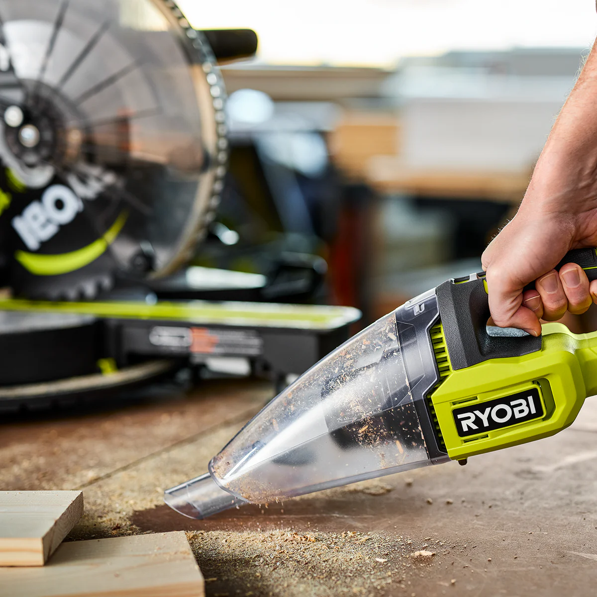 Ryobi 18V One Hand Vacuum Tool Only - 600ml Dust Bin - HEPA Filter - 6.5kpa Suction - Image 4