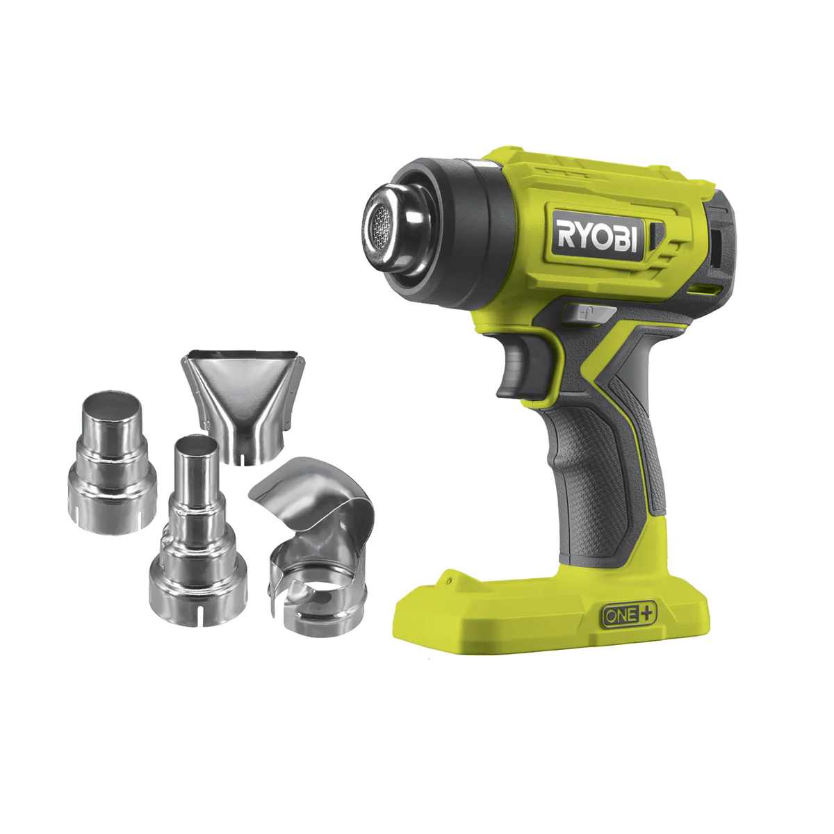 Ryobi 18V ONE+ Heat Gun Skin Only - Compact - 460°C - 4 Nozzles - LED Worklight