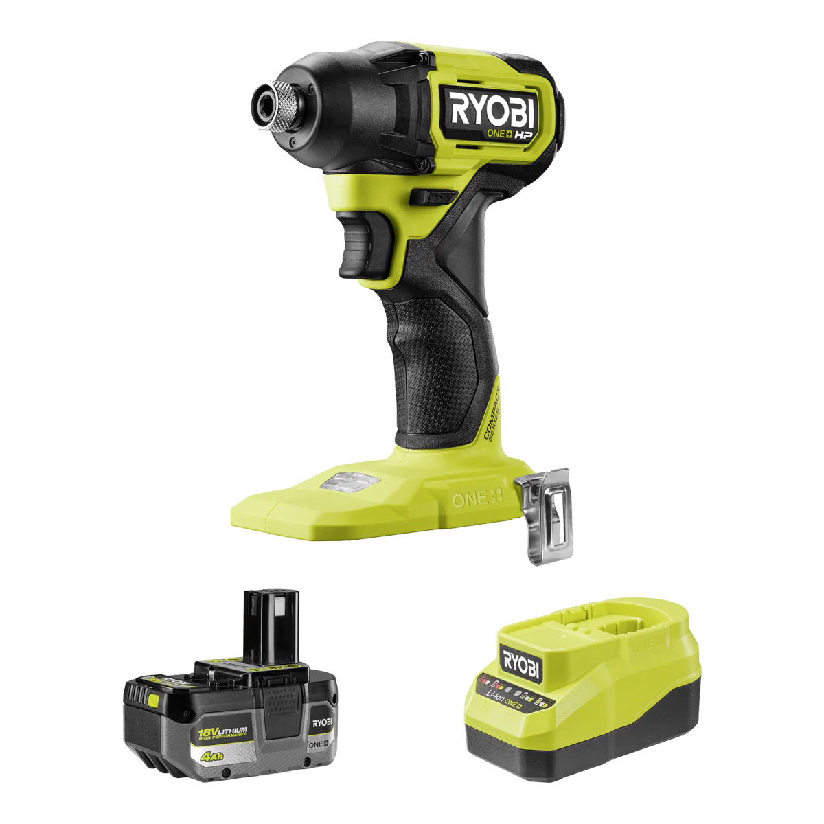 Ryobi 18V ONE+ HP Brushless Compact Impact Driver Kit - 4Ah Battery - 240Nm Torque
