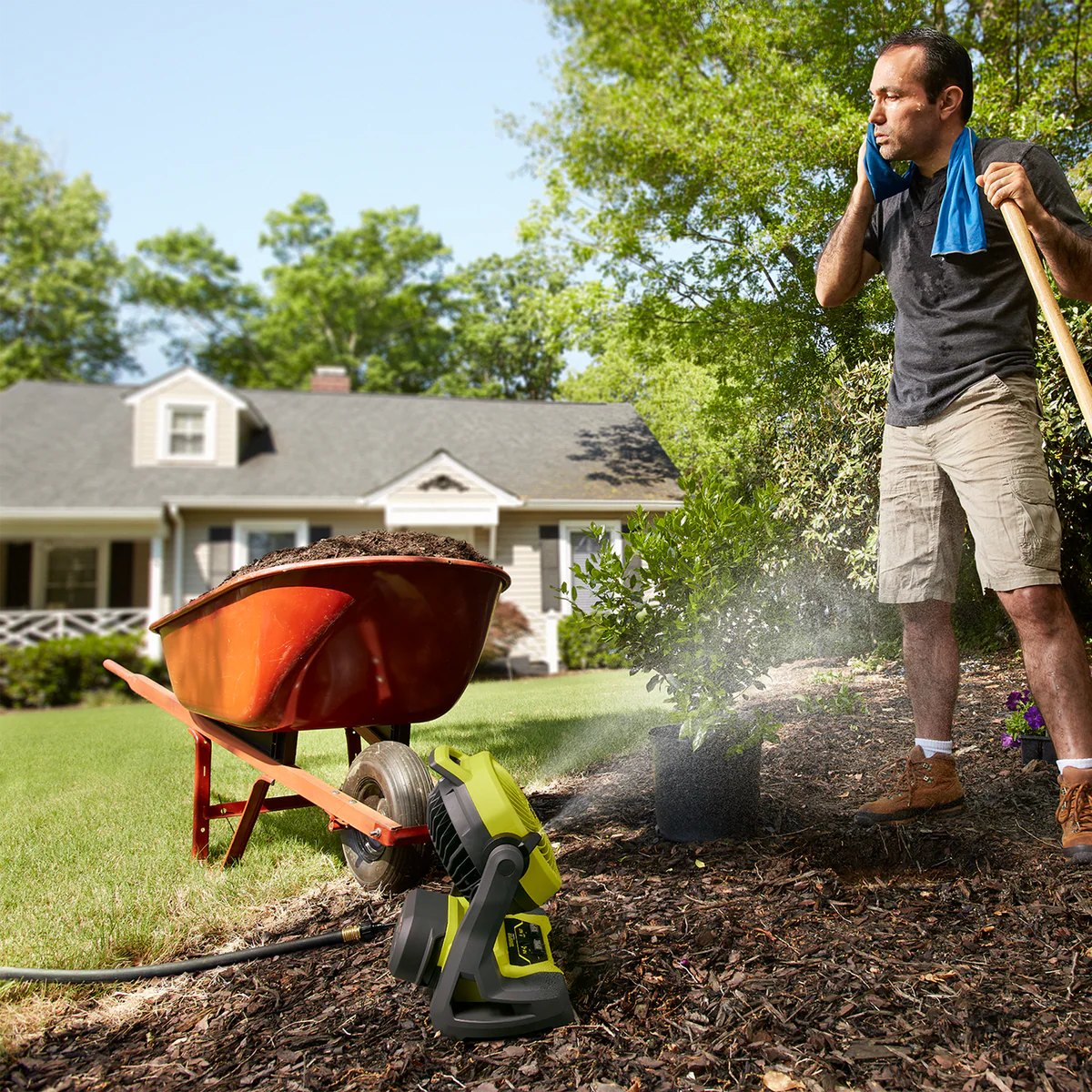 Ryobi 18V ONE+ Misting Fan Tool Only RMF18 - 12 Hour Runtime - Adjustable Speed - Image 3