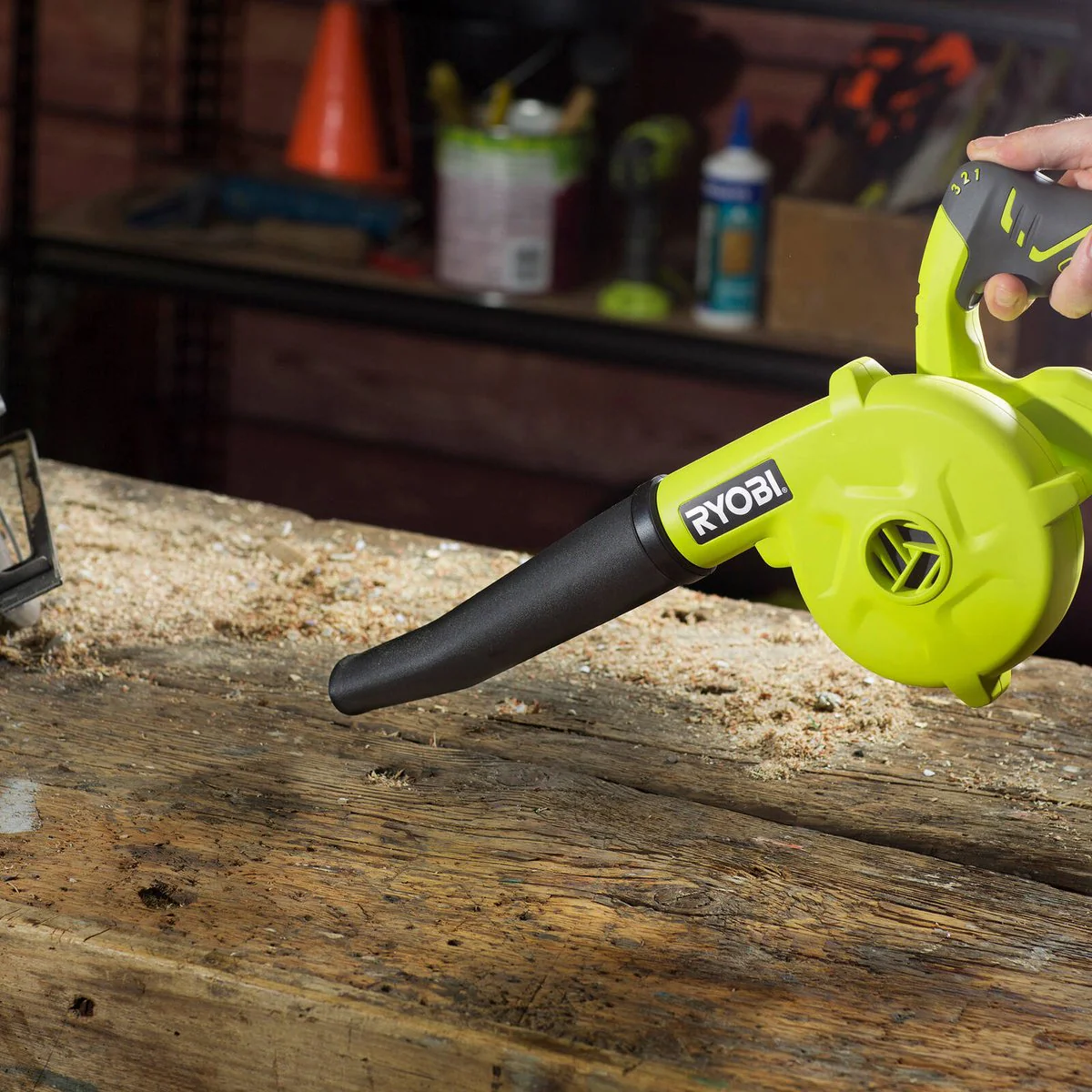 Ryobi 18V ONE+ Workshop Blower Tool Only - 200 km/h - Lightweight - Black/Hypergreen - Image 5