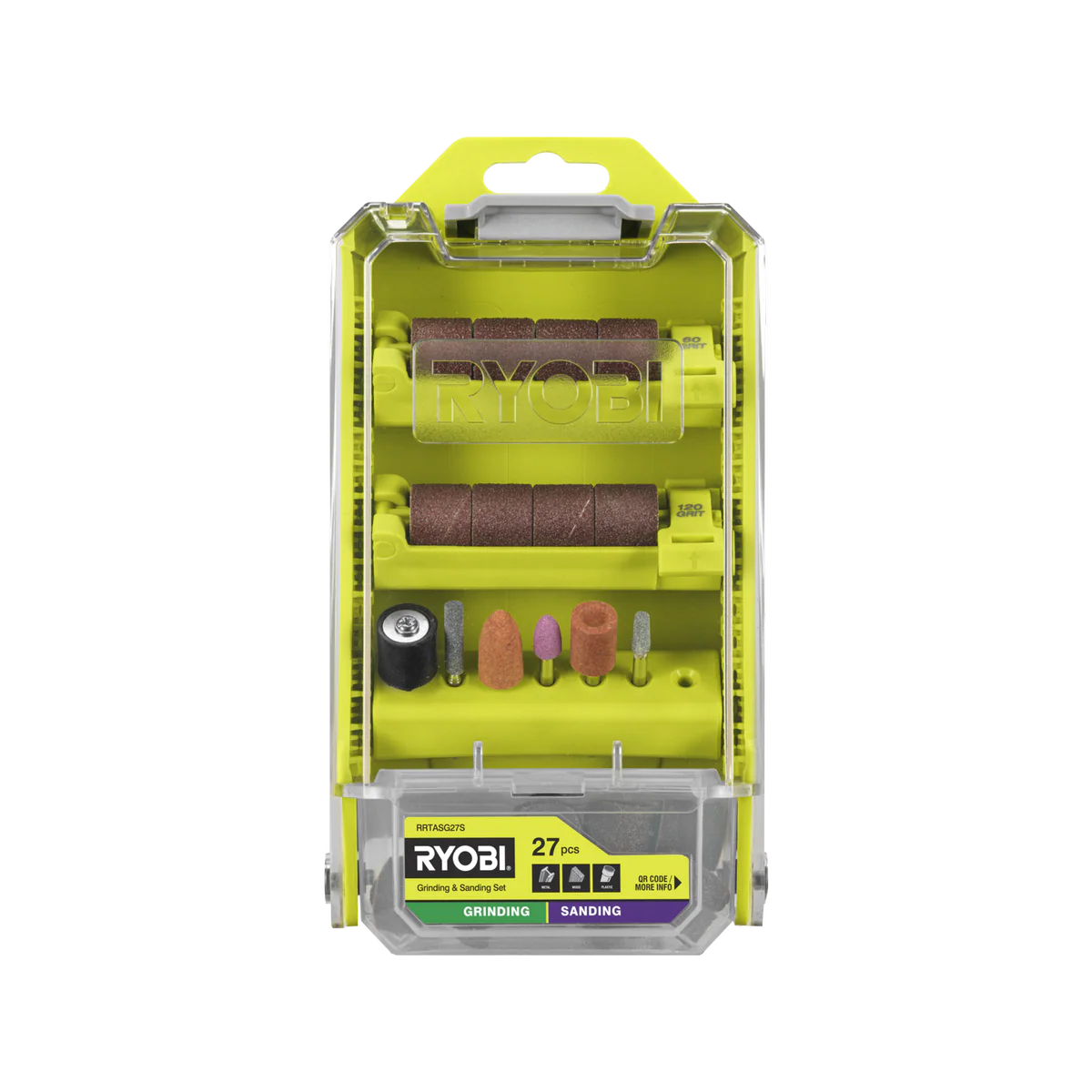 Ryobi 27 Piece Grinding and Sanding Set - 38mm x 1mm x 38mm - Durable Tools