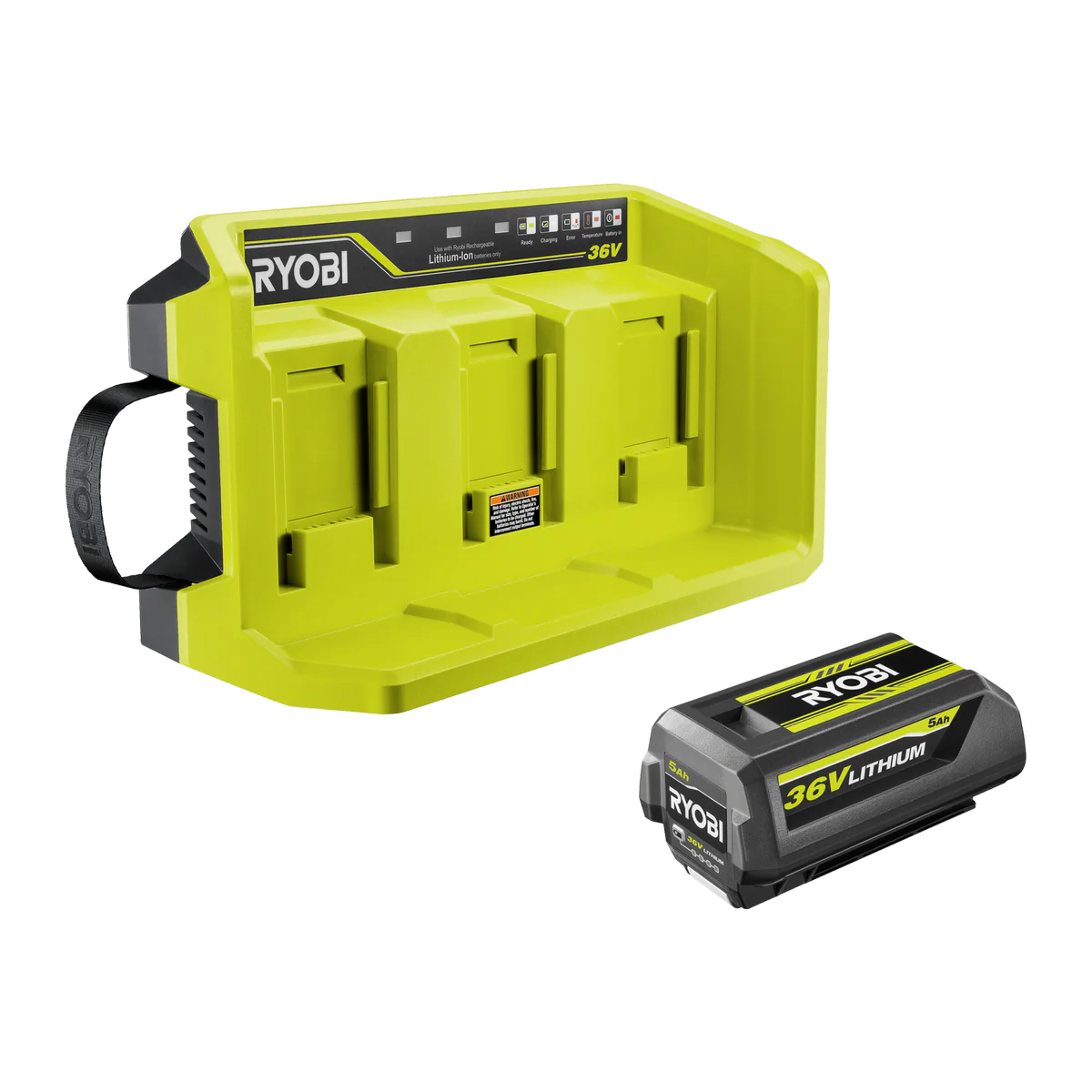 Ryobi 36V 3 Port Charger & 5Ah Battery Kit - 36V - Efficient Charging