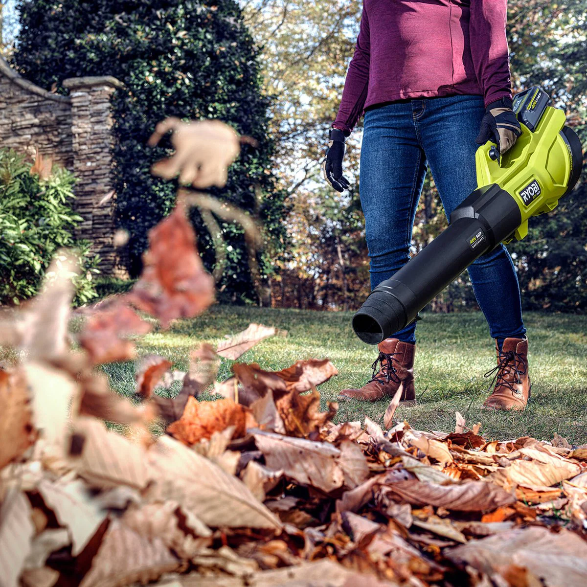 Ryobi 36V HP Brushless Jet Blower 600CFM 4.0Ah Kit - Efficient Leaf Removal - Image 4