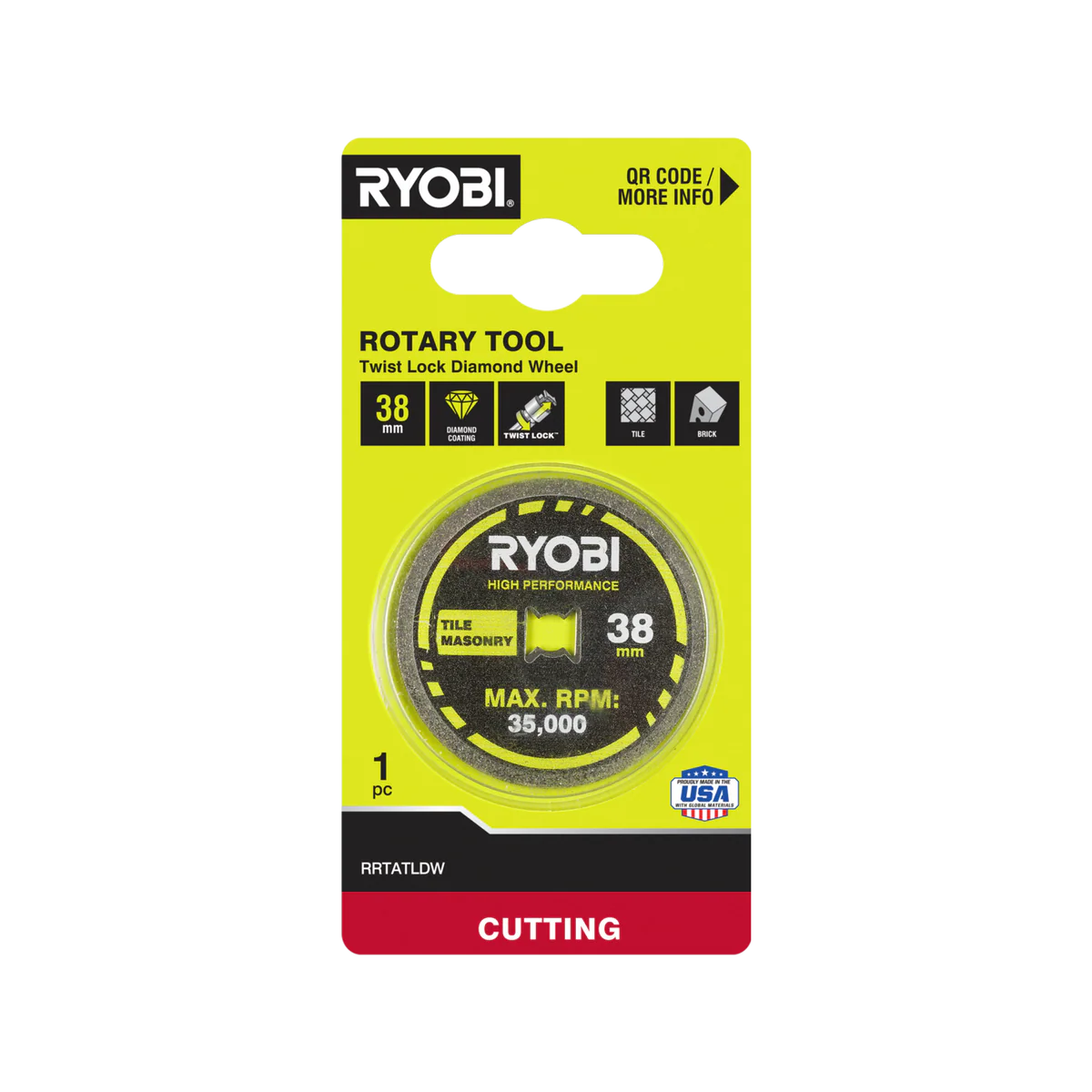 Ryobi 38mm Twist Lock Tile Cutting Wheel - Diamond Coated - 35,000rpm - Image 5