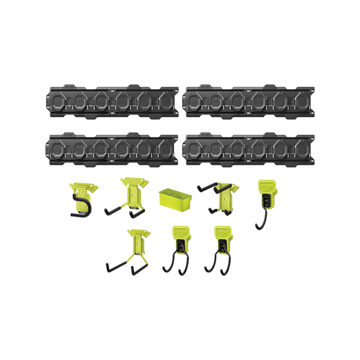 Ryobi Link 12 Piece Wall Kit - Modular Storage System - 838mm Rails - 94kg Capacity