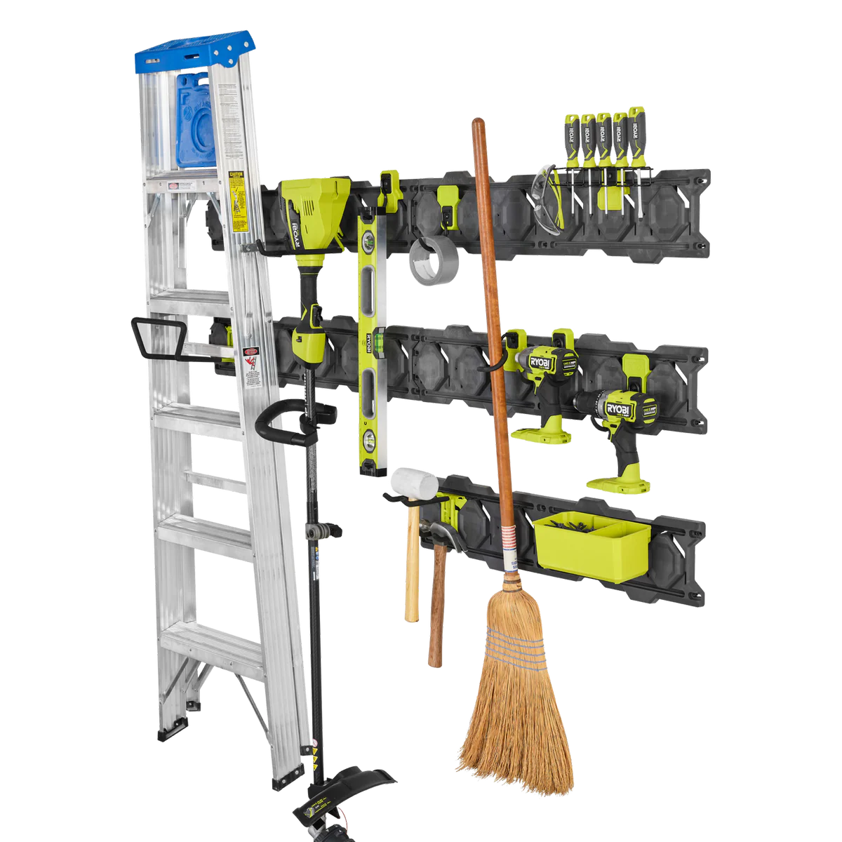 Ryobi Link 15 Piece Wall Storage Kit - 216mm x 340mm x 860mm - Heavy-Duty - Image 2