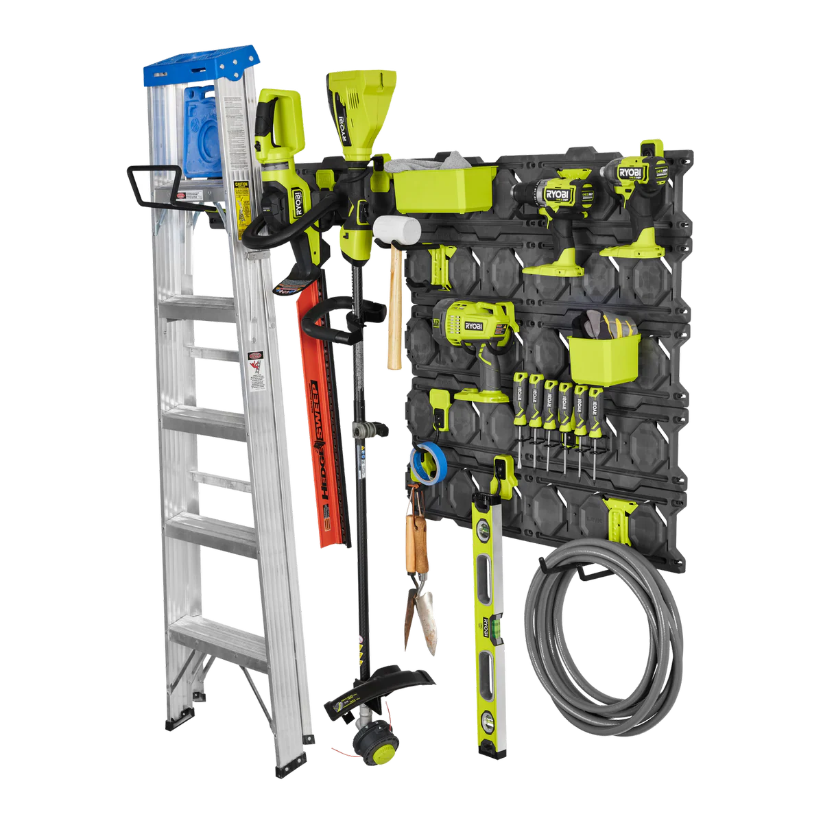 Ryobi Link 15 Piece Wall Storage Kit - 216mm x 340mm x 860mm - Heavy-Duty - Image 3