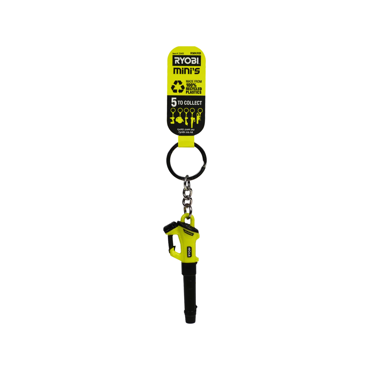 Ryobi Mini S Leaf Blower Keyring - 22mm x 113mm - 100% Recycled Plastics