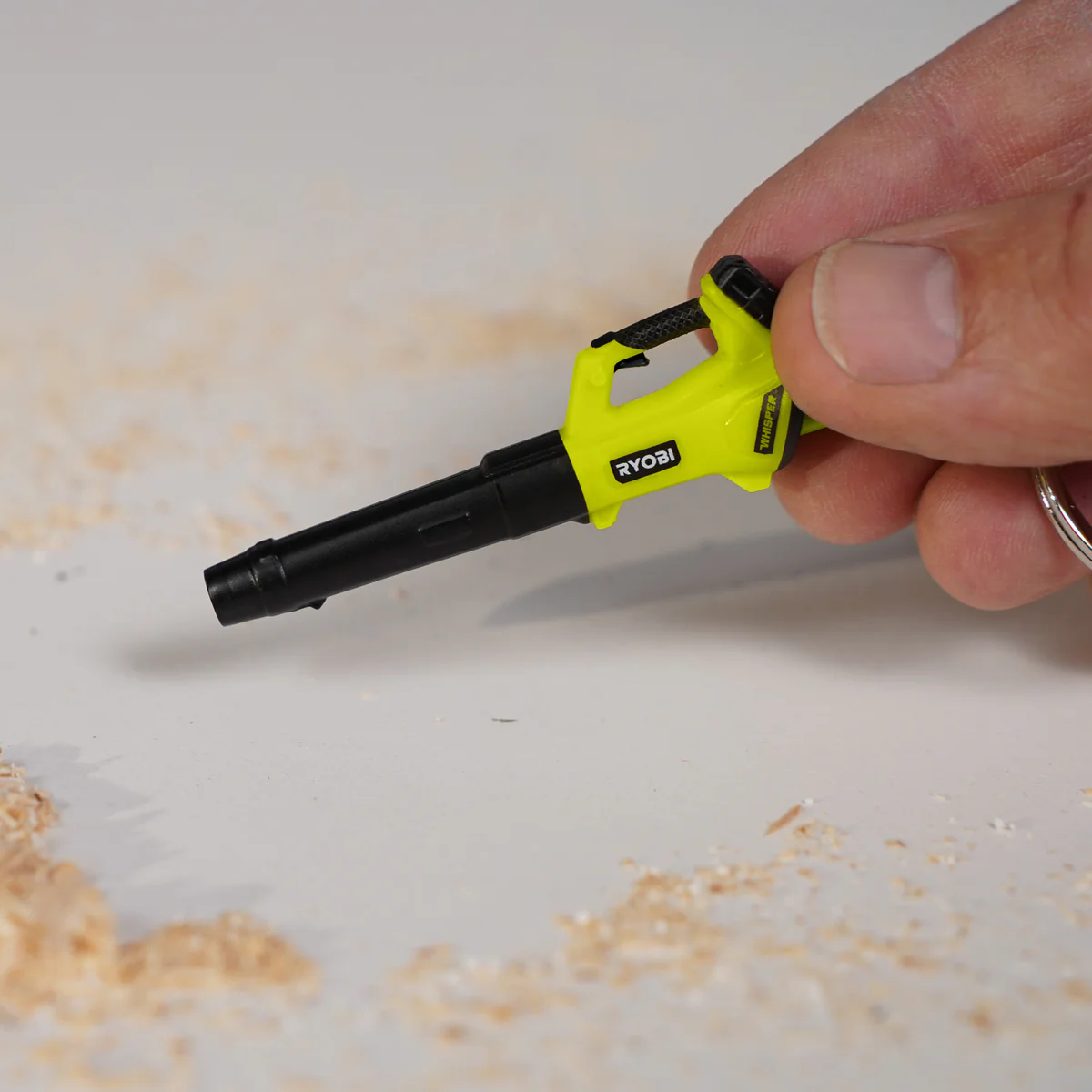 Ryobi Mini S Leaf Blower Keyring - 22mm x 113mm - 100% Recycled Plastics - Image 4
