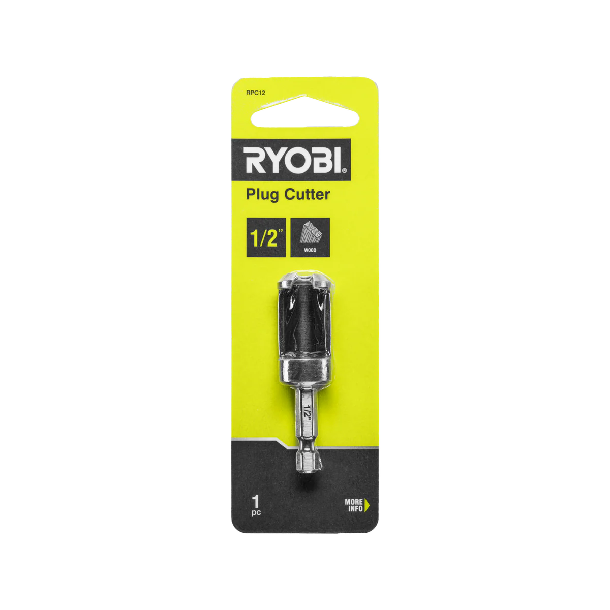 Ryobi Plug Cutter - ½ Inch - Steel - Black - Precise Cuts for Woodworking