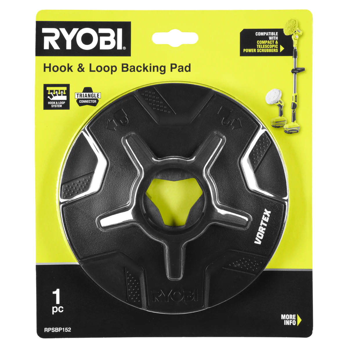 Ryobi Power Scrubber Backing Pad 152mm - Hook and Loop System - RPSBP152 - Image 2