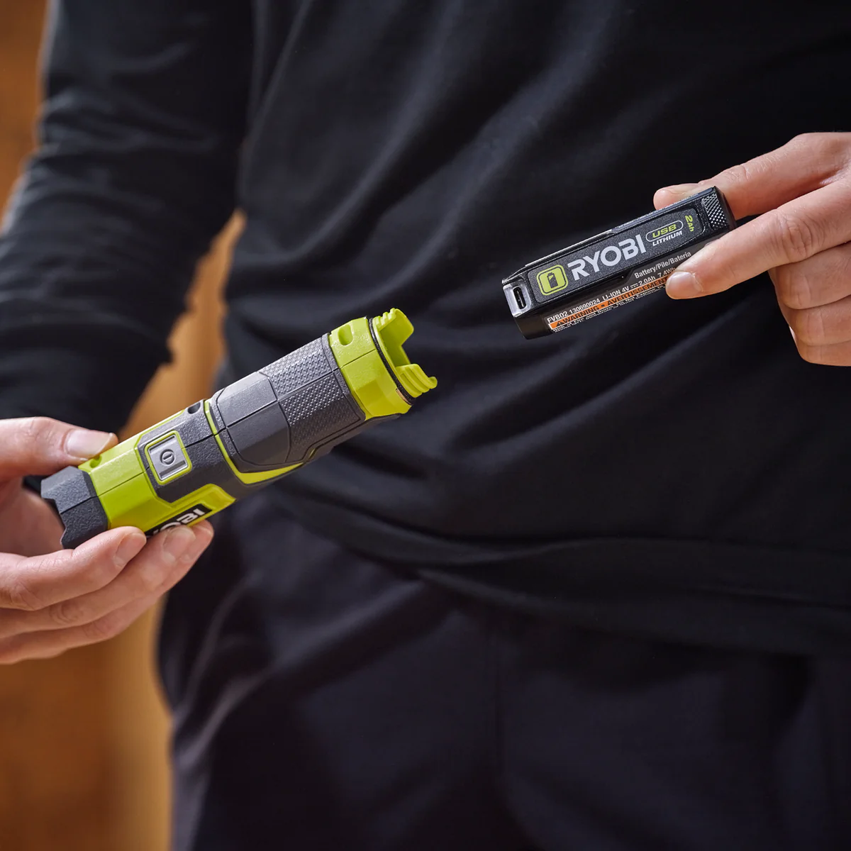 Ryobi USB Lithium Battery Power Bank Twin Pack - 2 x 2.0Ah - LED Gauge - Image 3