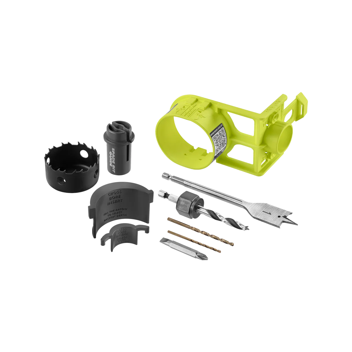 Ryobi Wood Door Lock Installation Kit - Adjustable Inserts - Timber Use