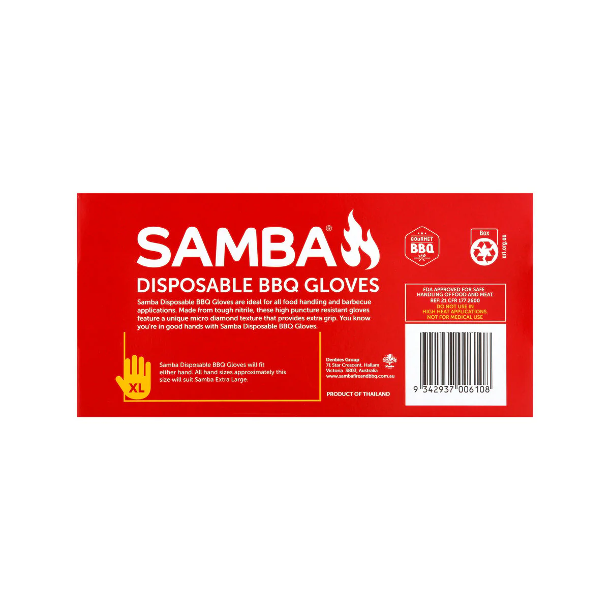 Samba Disposable BBQ Gloves Extra Large 50 Pack - Nitrile - Puncture Resistant - Image 3