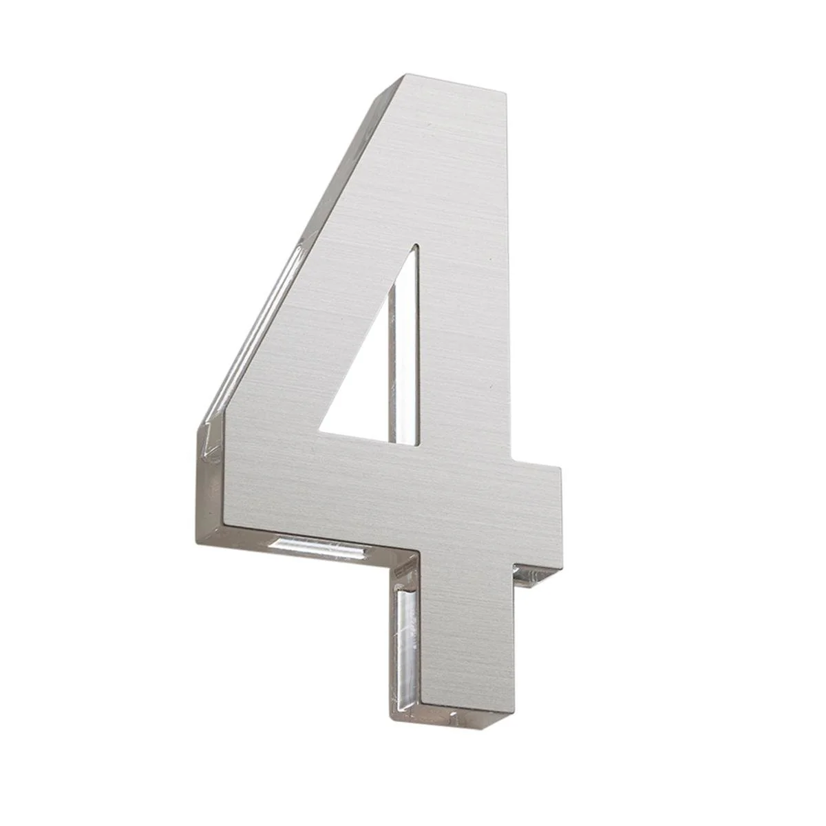 Sandleford 120mm Stainless Steel House Number 4 - Silver - Easy Installation