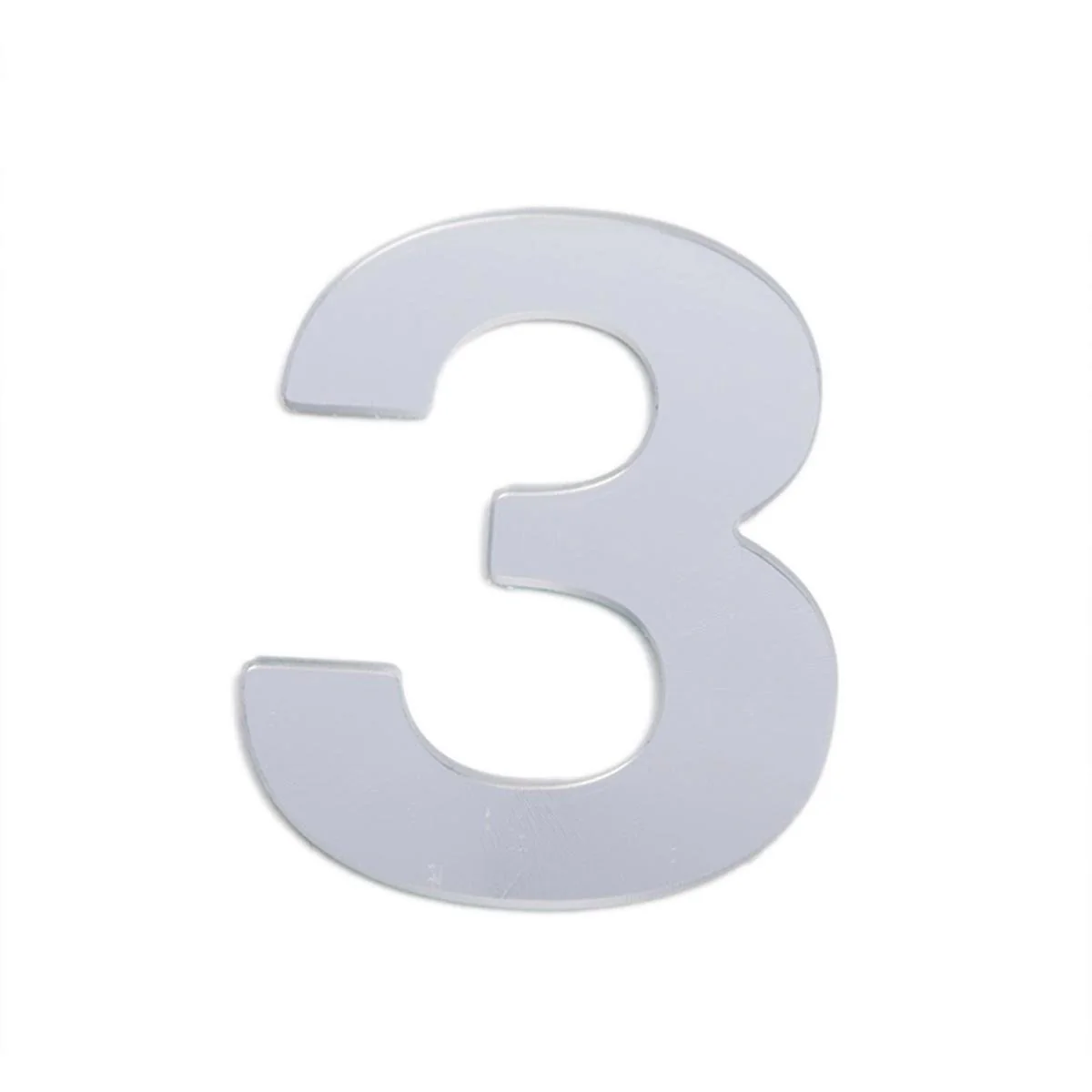Sandleford 25mm Silver Self Adhesive House Number 3 - Durable Address Numeral