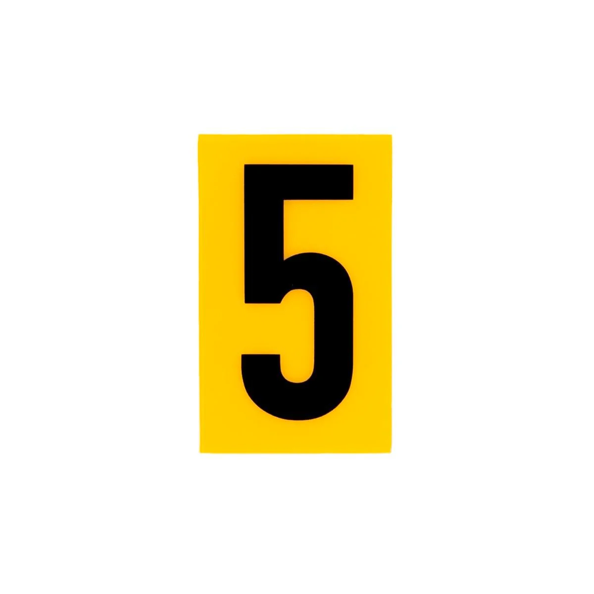 Sandleford 60mm Yellow Self Adhesive House Number 5 - Durable Polycarbonate