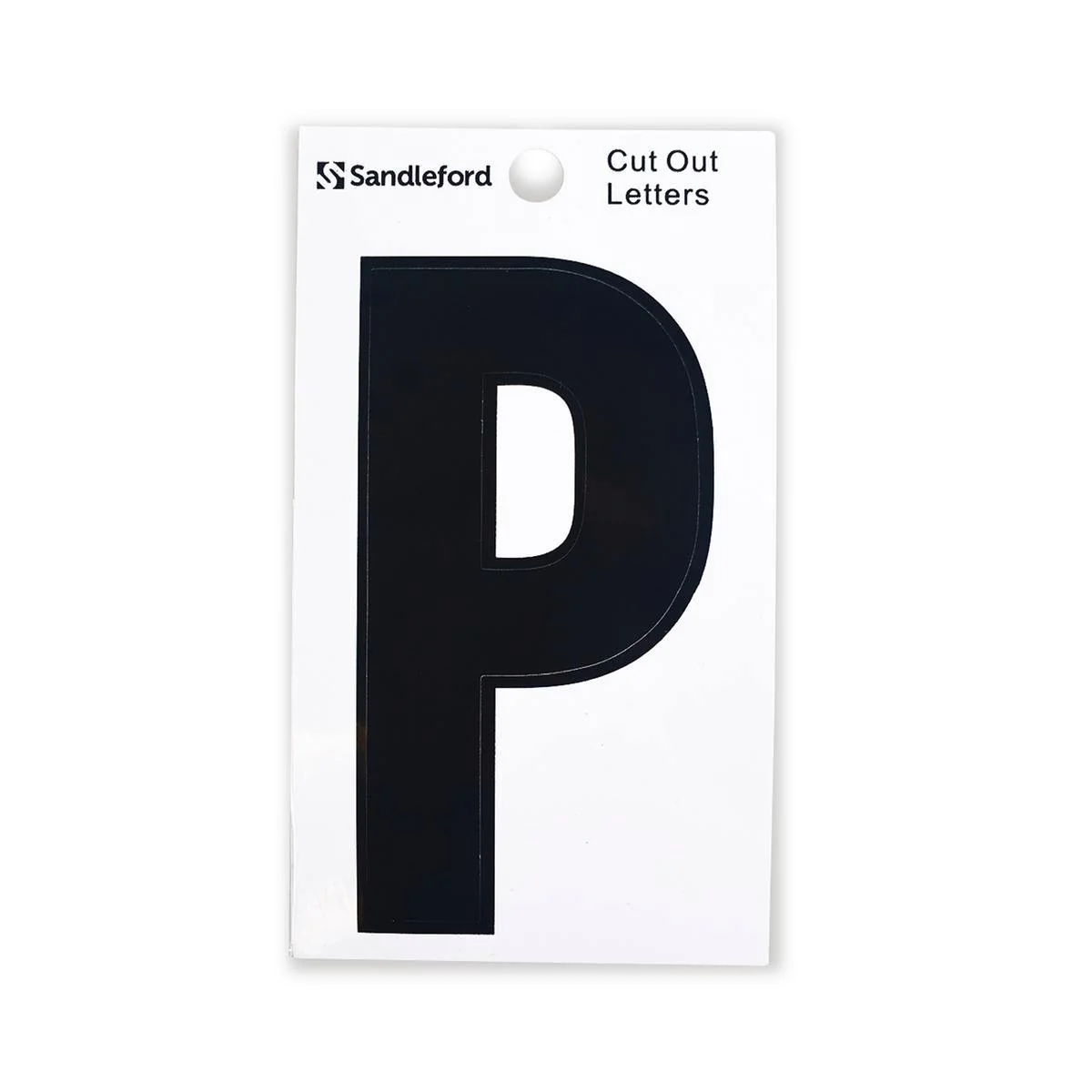 Sandleford 85mm Black Cut Out Self Adhesive House Letter P