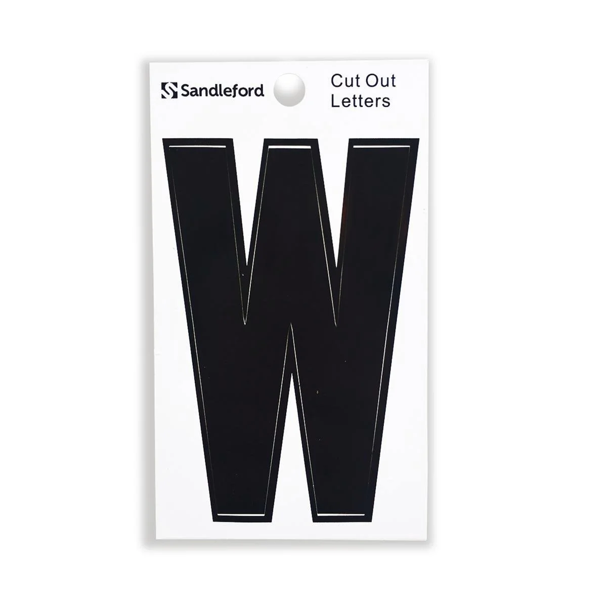 Sandleford 85mm Black Cut Out Self Adhesive House Letter W