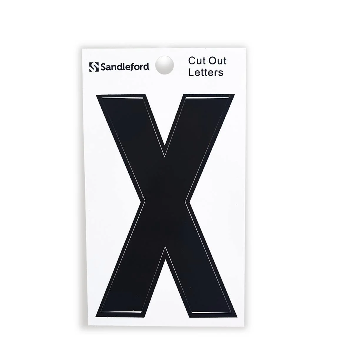 Sandleford 85mm Black Cut Out Self Adhesive House Letter X - Durable Polycarbonate