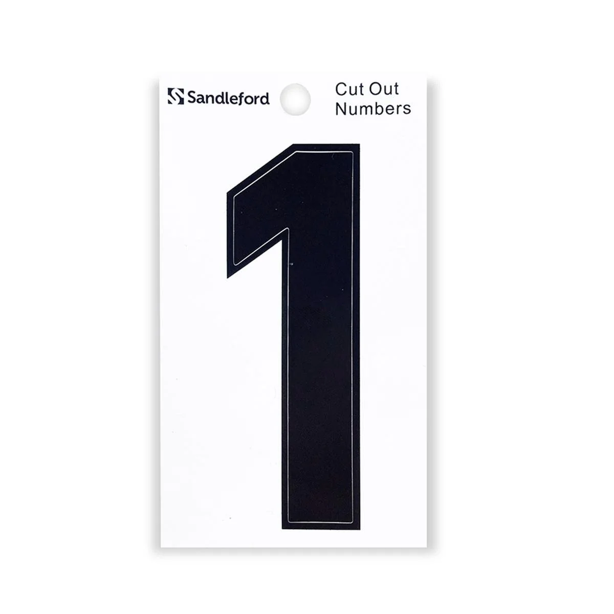 Sandleford 85mm Black Cut Out Self Adhesive House Number 1