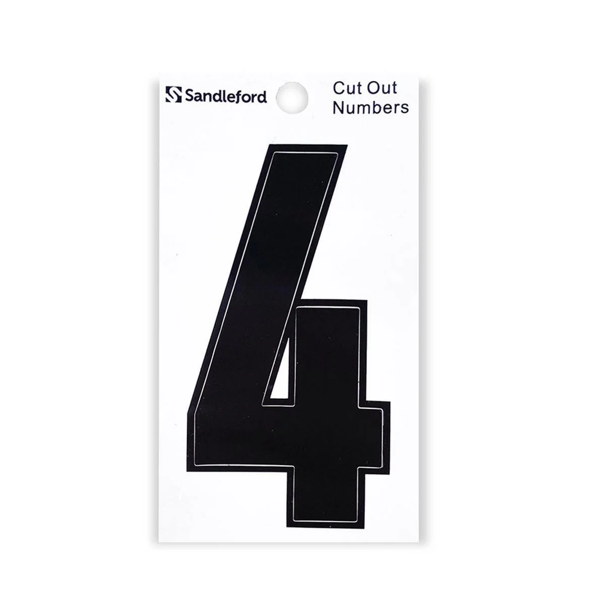 Sandleford 85mm Black Cut Out Self Adhesive House Number 4