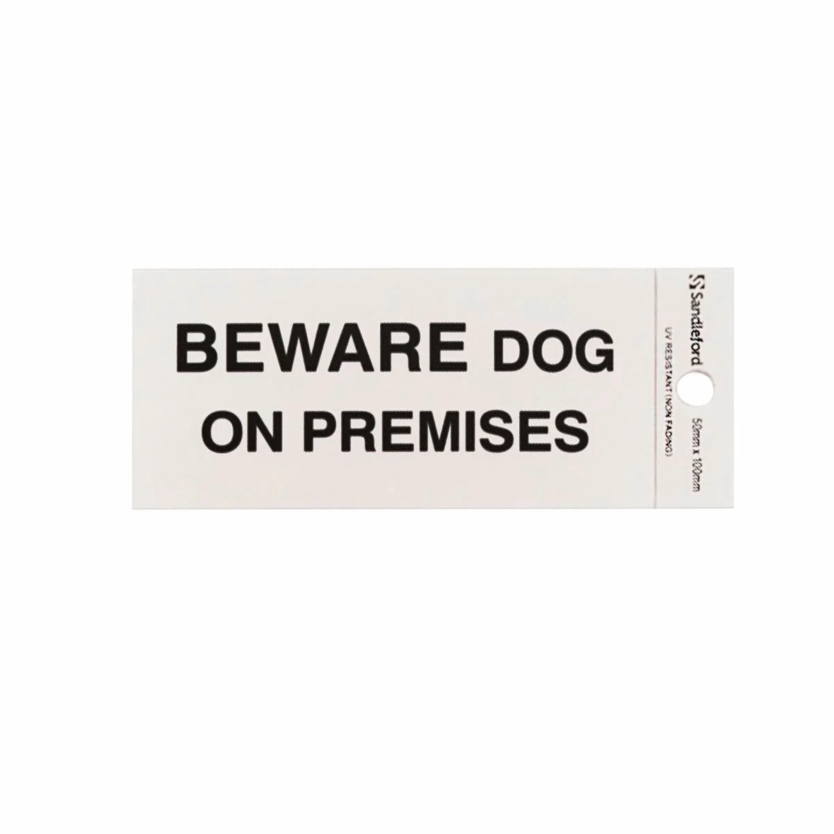 Sandleford Beware Dog on Premises Self Adhesive Sign - Silver - 100mm x 50mm