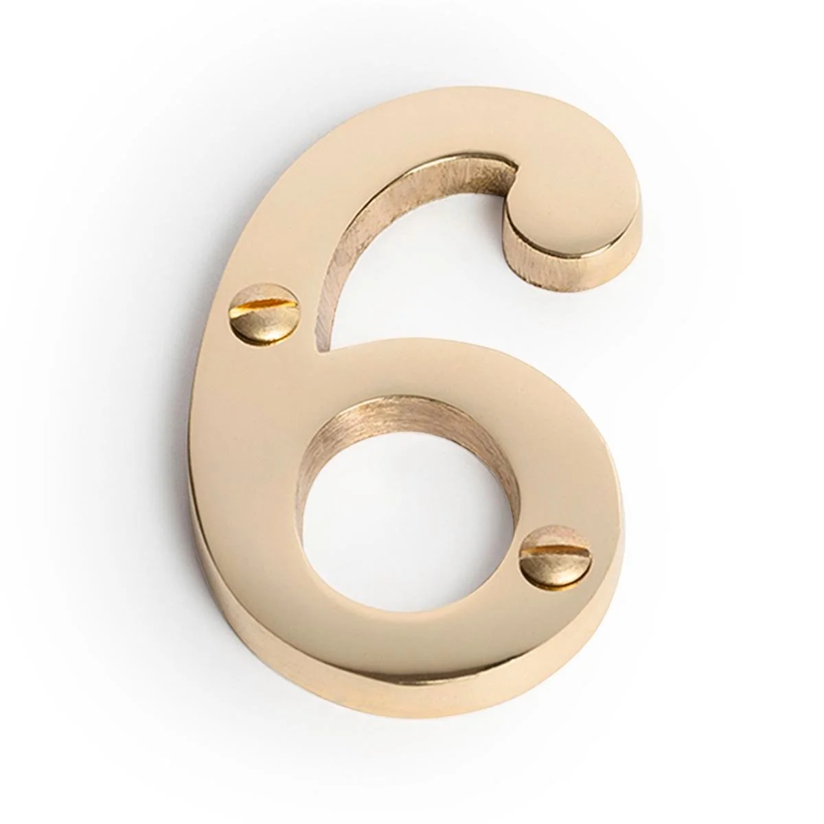 Sandleford Brass House Number 6 - 75mm - Weather-Resistant - Durable