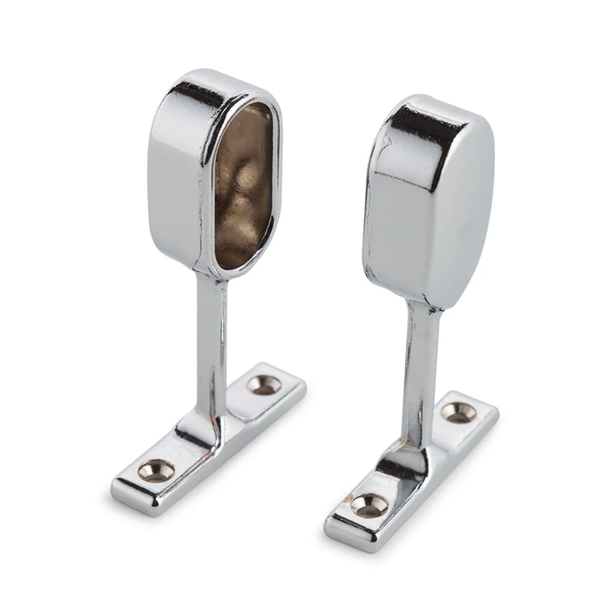 Sandleford Chrome Oval Pillar End 2 Pack - 15mm - Zinc Alloy - 10mm x 80mm x 45mm