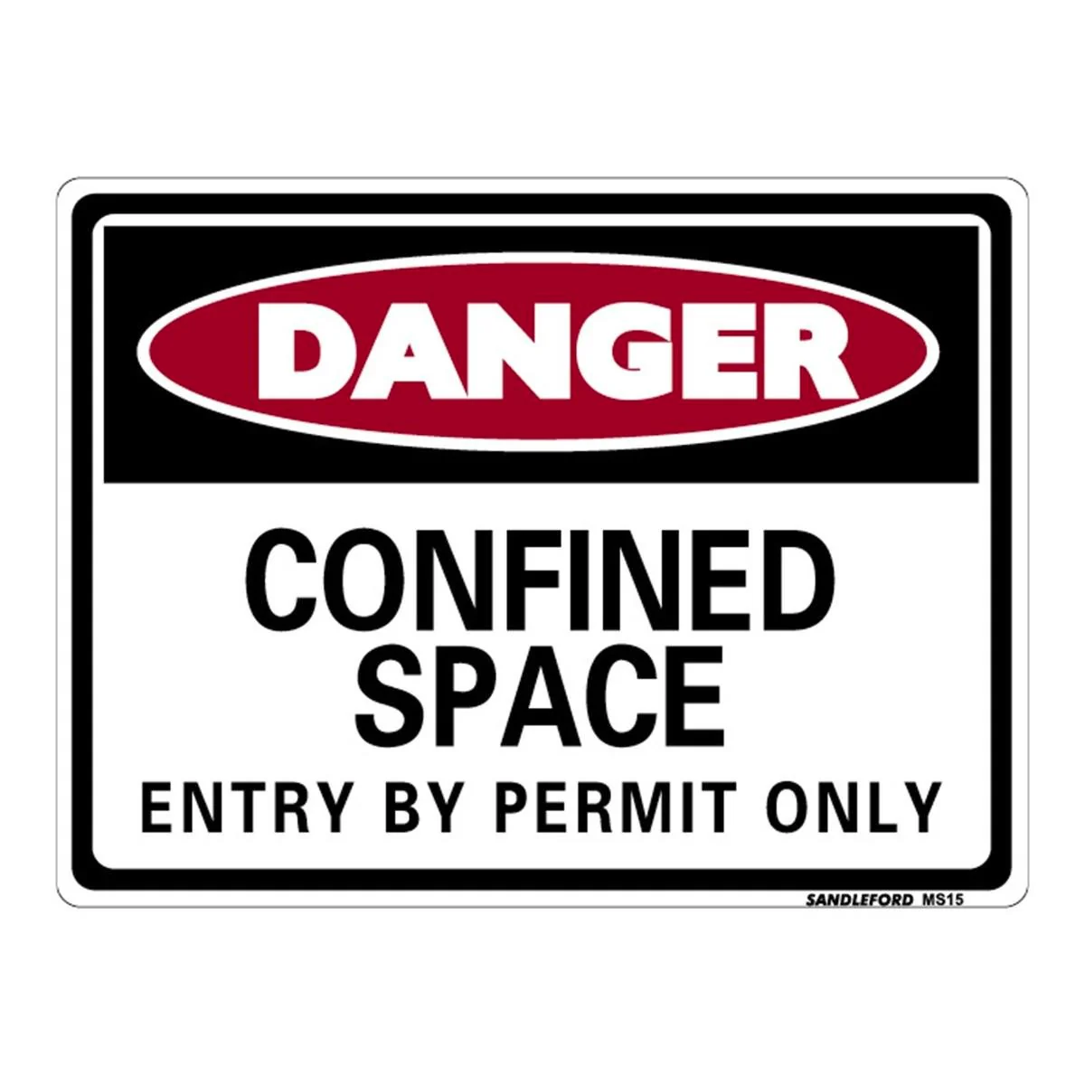 Sandleford Confined Space Sign - 300 x 225mm - Polypropylene - UV Resistant