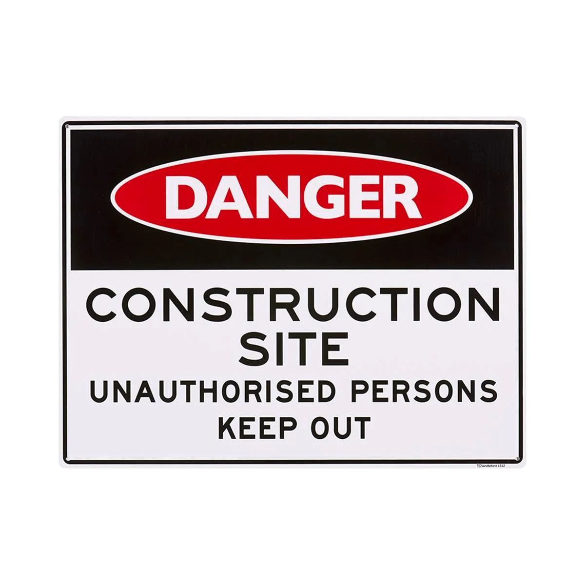 Sandleford Construction Site Sign 450 x 600mm Polypropylene UV Resistant