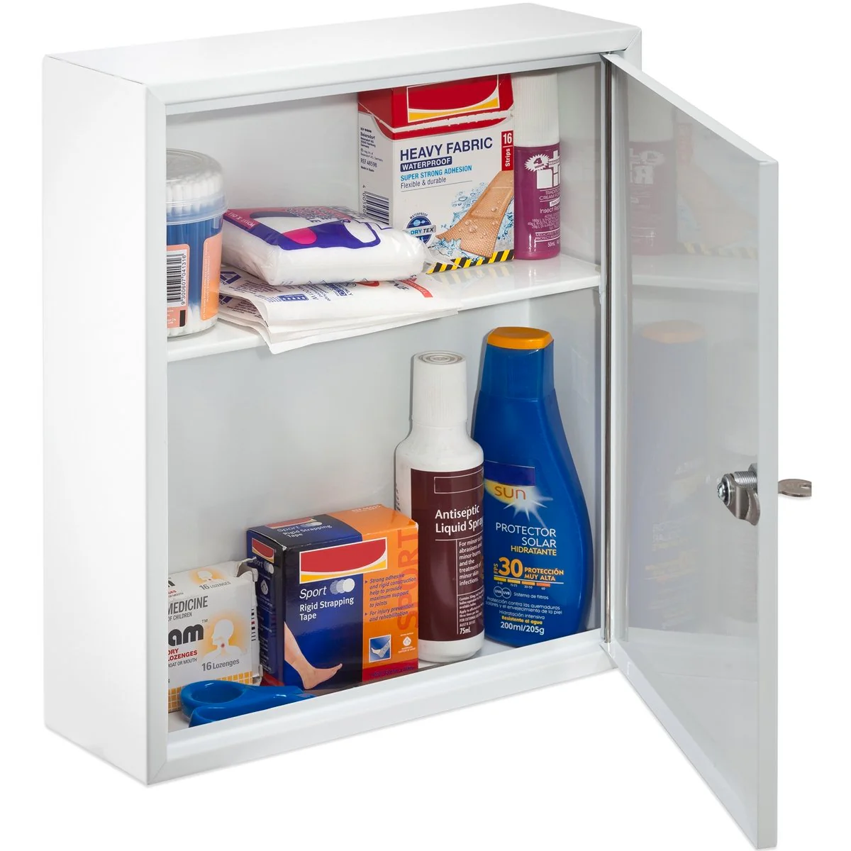 Sandleford First Aid Box 315 x 360 x 100mm - White - Key Lockable - Image 2