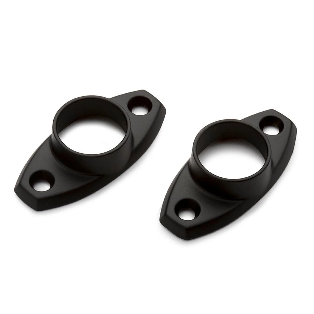 Sandleford 19mm Black Fitting Rod Oval Flange 2 Pack - Matte Black - 52mm x 11mm x 30mm