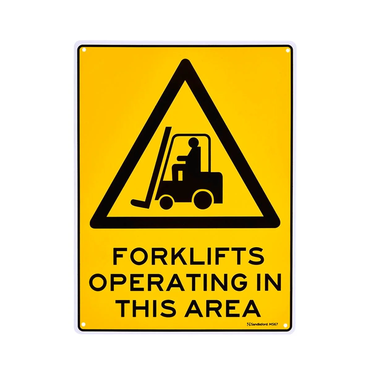 Sandleford Forklift Operating Area Sign 300 x 225mm Yellow Polypropylene